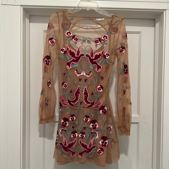 For Love and Lemons Dove Embroidery Mini Dress Nude - Picture 5 of 8
